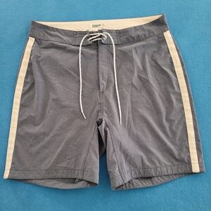 Wellen '66 Stretch Boardshort Gray Men's Size 32 Drawstring Surf Swim Trunks